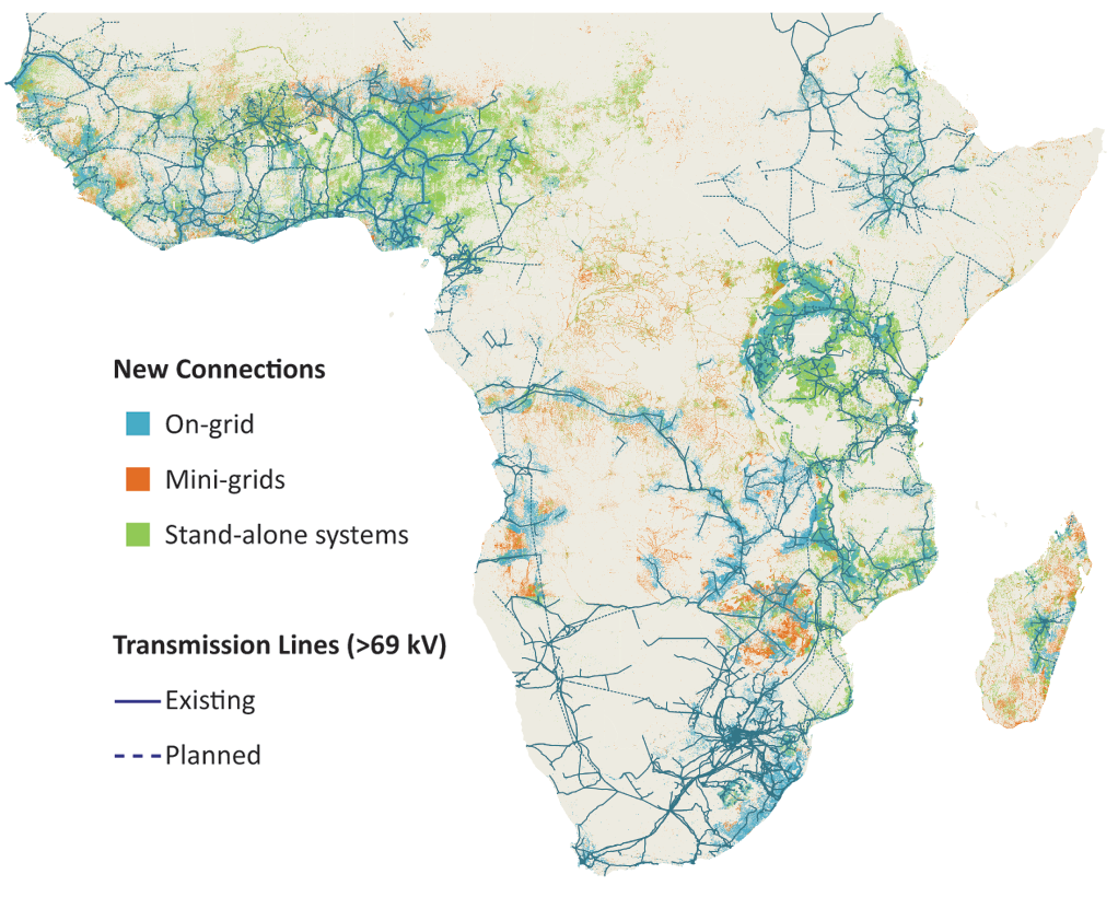 Least-cost solutions to reach full access to electricity by 2030 in sub-Saharan Africa