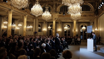 President Emmanuel Macron of France awards Legion of Honour to IEA Executive Director Fatih Birol