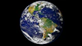 Photo of the earth in black background space with a focus on latin and south america