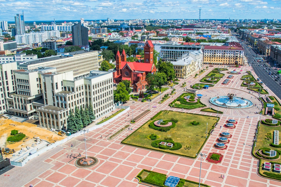 Aerial view of Minsk, Belarus