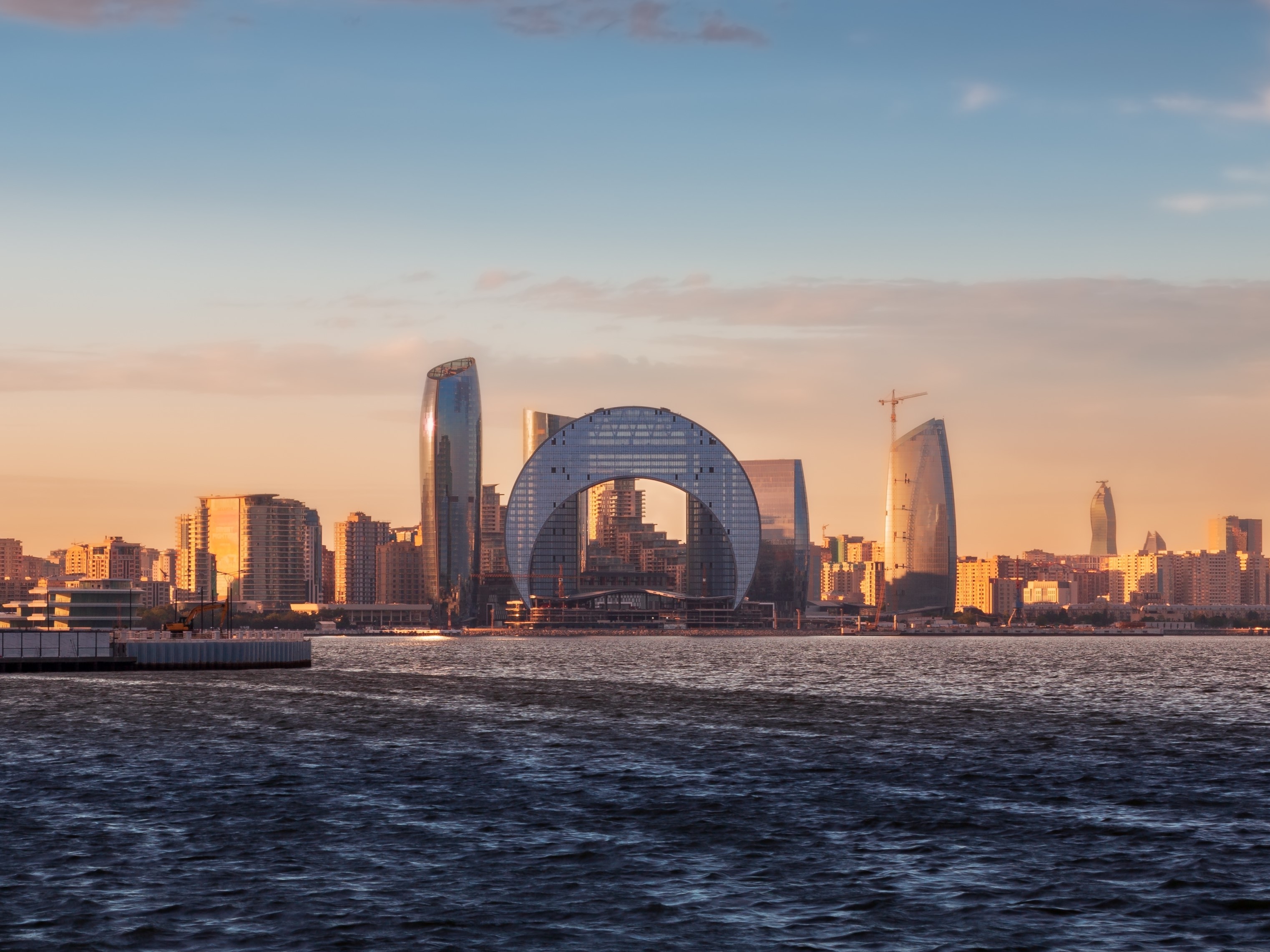 Baku waterfront with buildings (Azerbaijan)