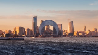 Baku waterfront with buildings (Azerbaijan)