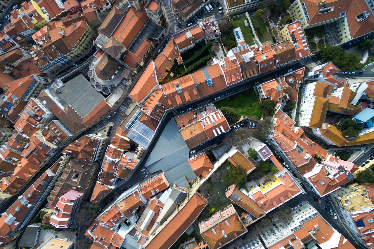 Aerial View Of Lisbon Portugal
