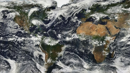 NASA satellite images of the world as viewed on a Mercator projection map