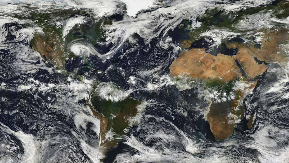 NASA satellite images of the world as viewed on a Mercator projection map
