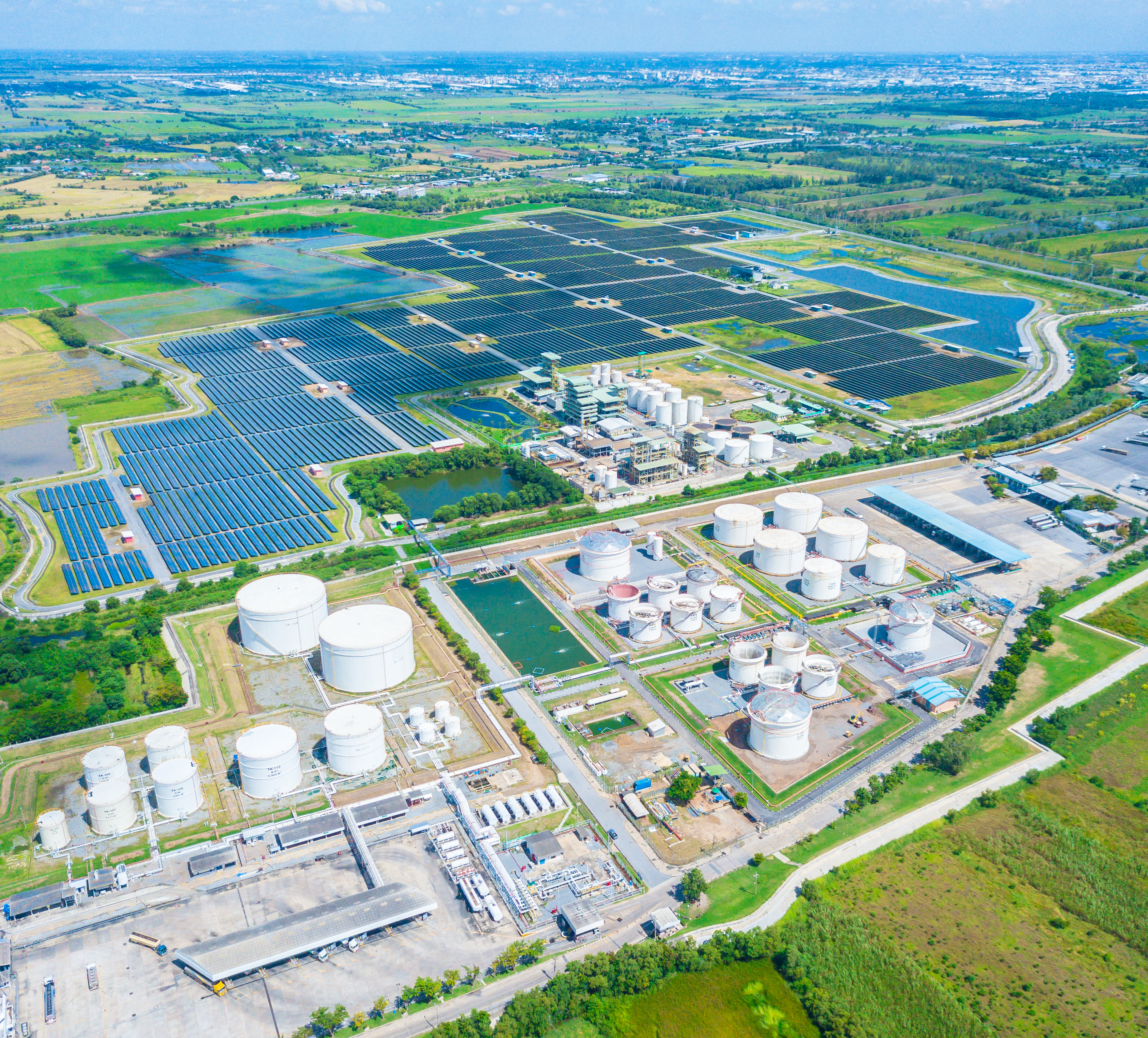 photo depicts Aerial view Oil depot