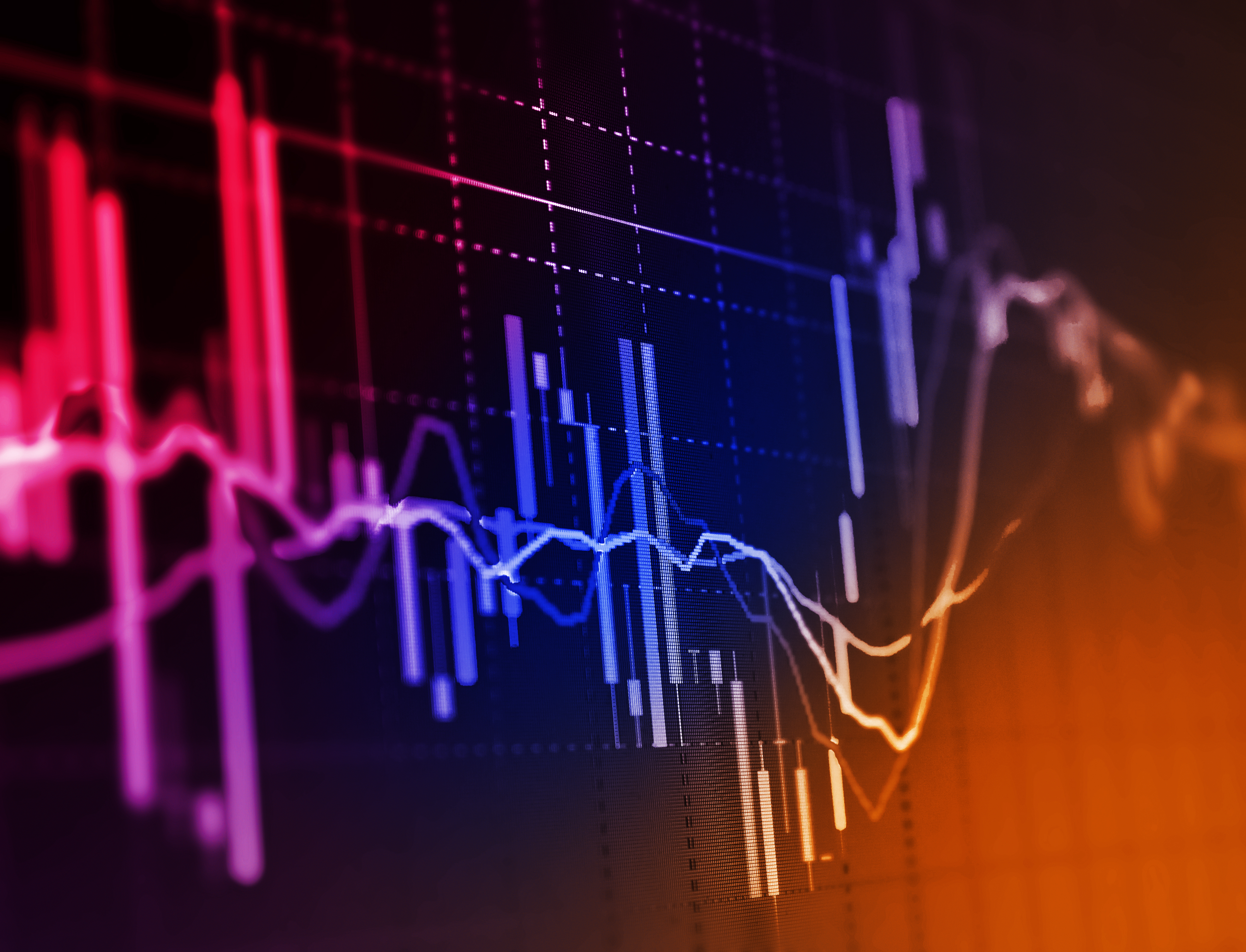 Photograph of abstract stock market chart