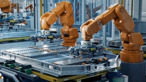 Cover Of Advancing Clean Technology Manufacturing Row Of Advanced Robotic Arms Inside Automotive Plant Assemble Batteries Shutterstock 2374437801