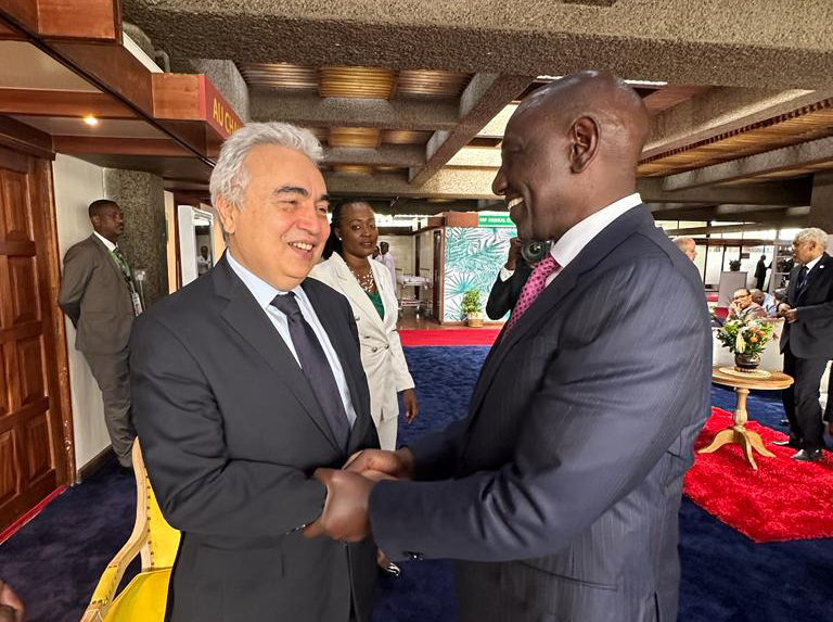 Dr Fatih Birol and Kenyan President William Ruto at the Africa Climate Summit 2023