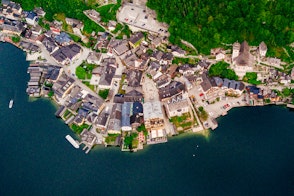 Aerial View Of Hallstatt Austria