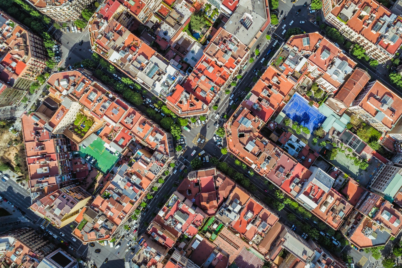 Aerial View Of Barcelona Spain