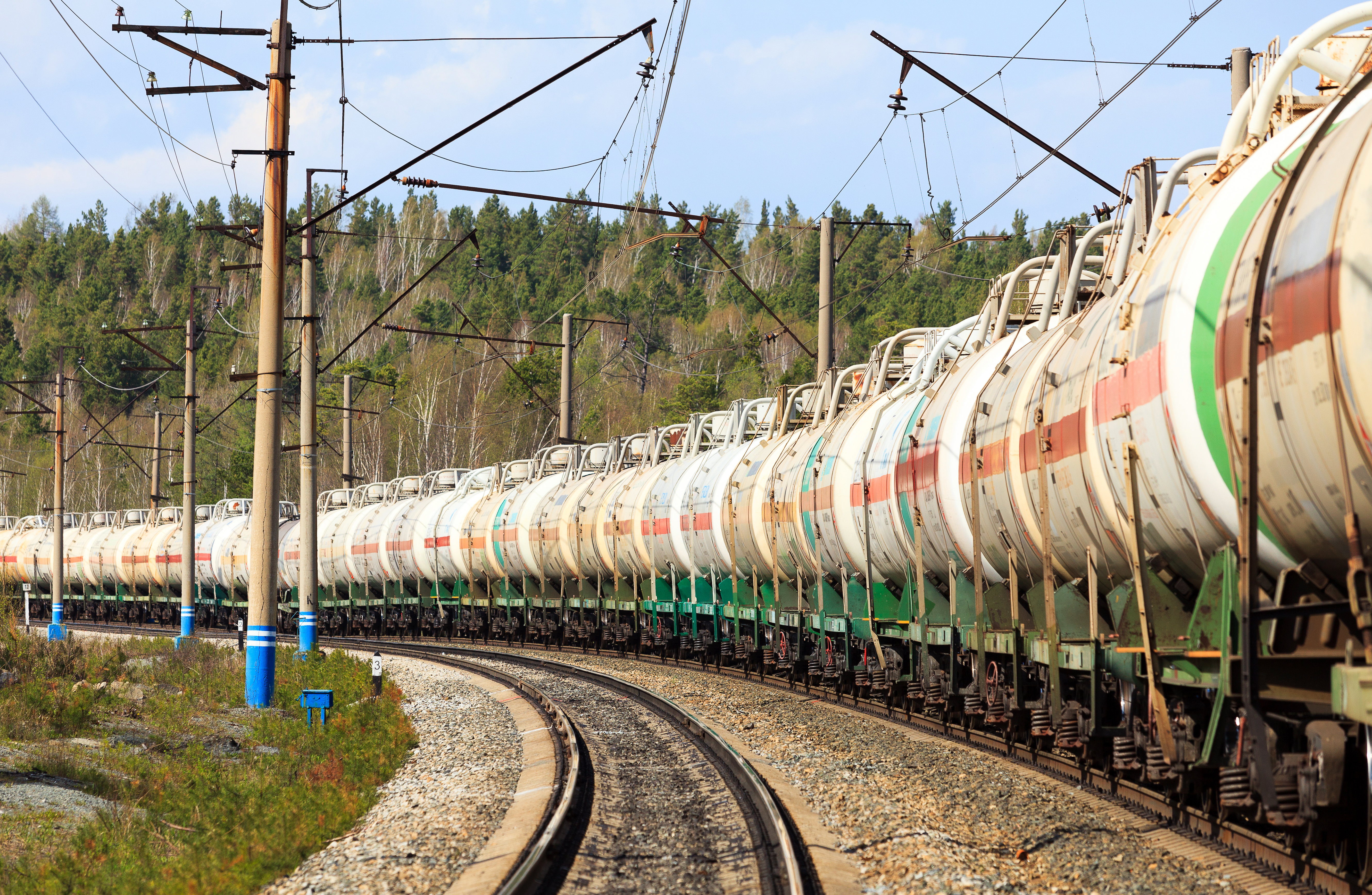 Photo depicts gas transport by train