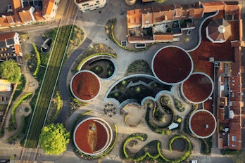 Aerial View Of Hc  Andersens House And Gardens Odense Denmark Shutterstock 2308899941