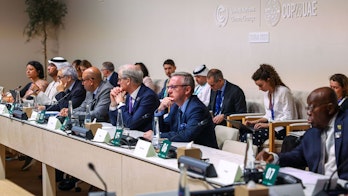 Photo depicts a Cop28 meetings And Iea High Level Dialogues