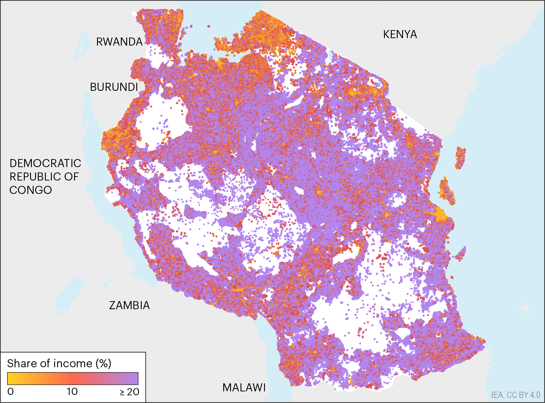 TZA Min Cost Income Ratio Map