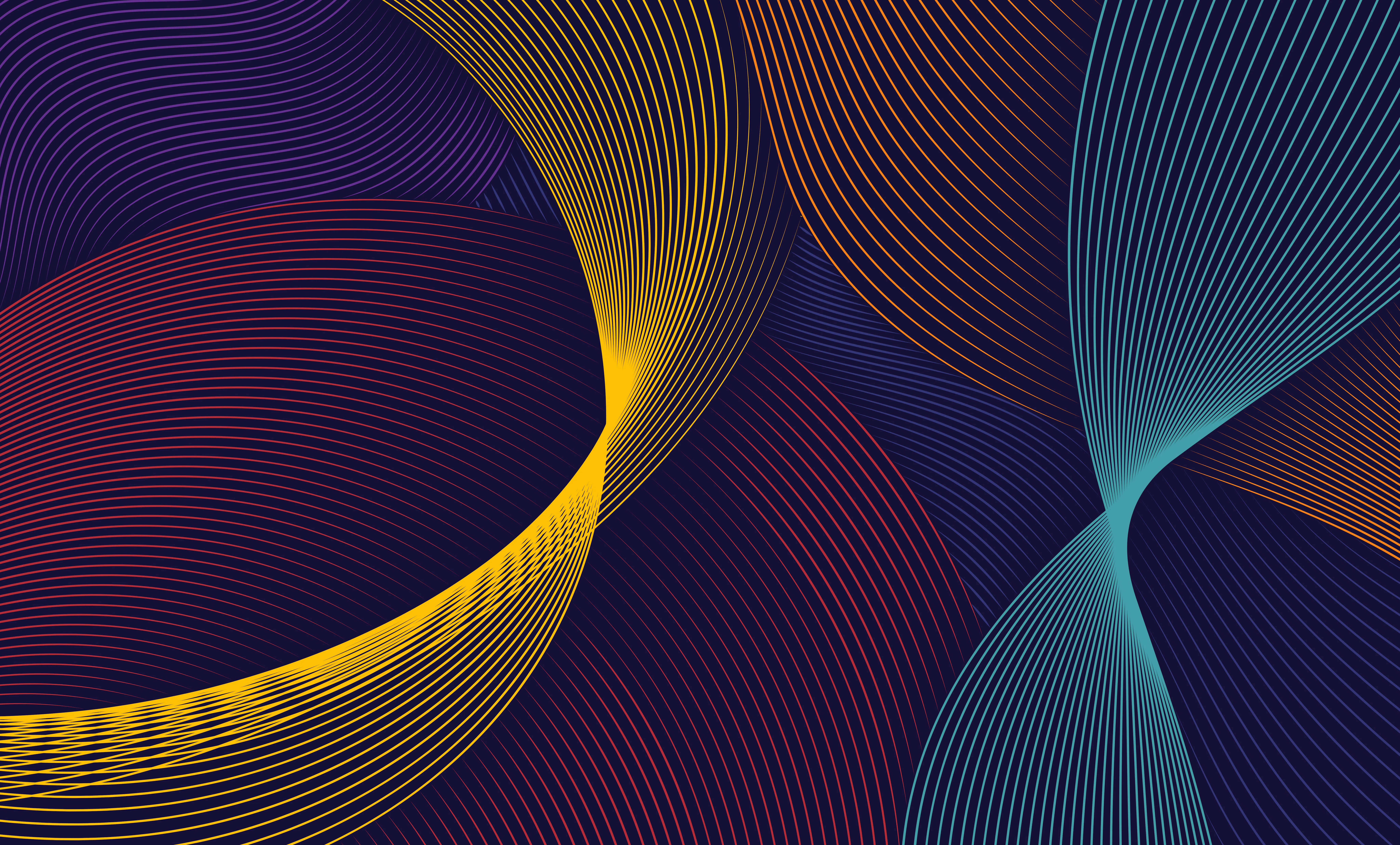 Photo depicts Abstract Colorful Curved Lines Background with Modern Wavy Geometric Pattern