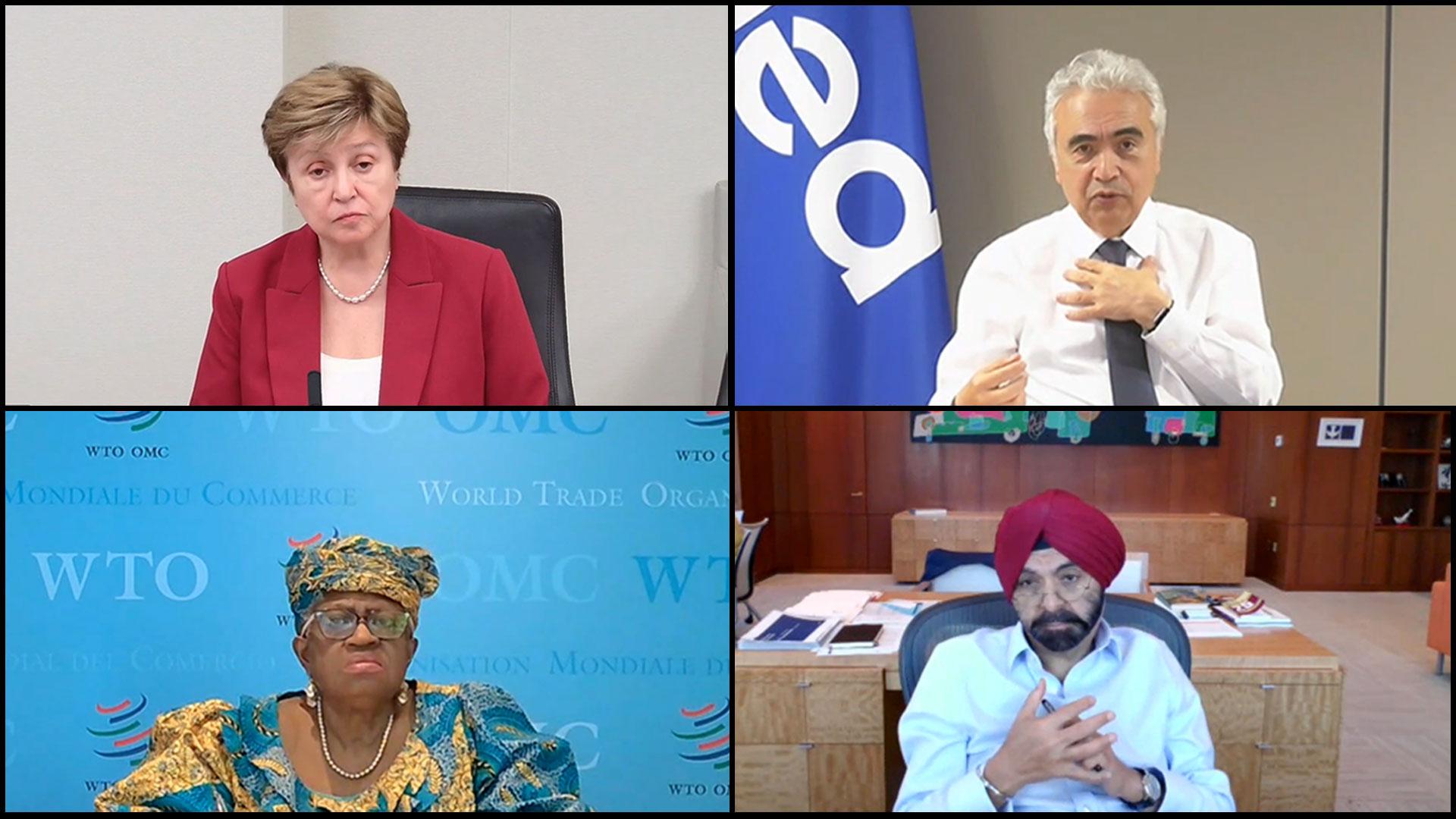 Heads of the IEA, IMF, World Bank and WTO