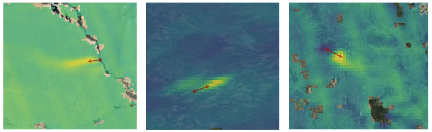 Methane leak satellite image