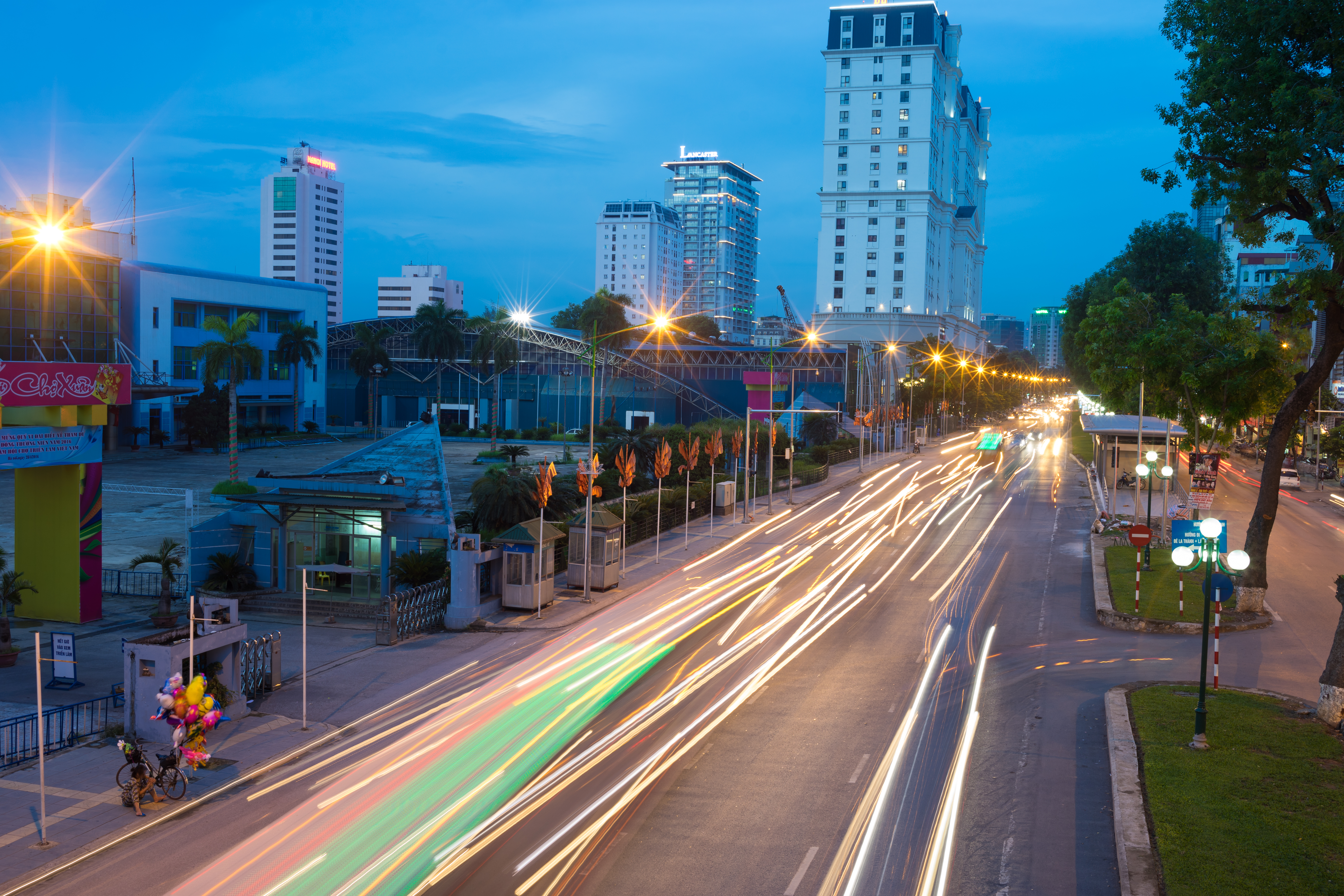Aerial view of Hanoi cityscape on Giang Vo street at twilight shutterstock 512451025