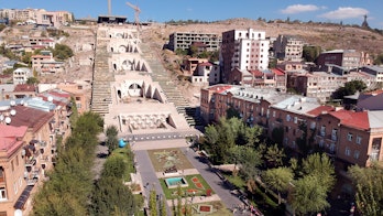 Armenia Energy Profile Cover Image, aerial view of Yerevan