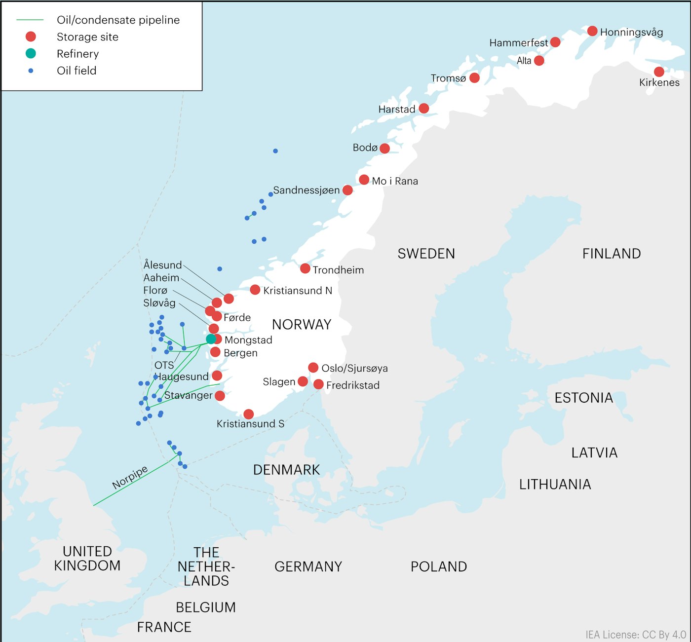 Map Of Norways Oil Infrastructure