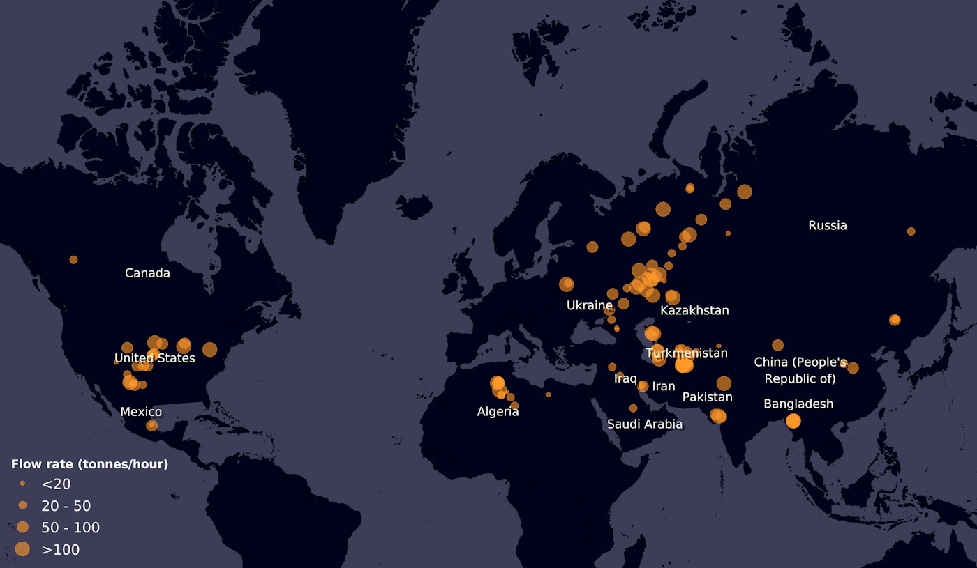 Large methane emissions from oil and gas operations detected by satellite in 2020