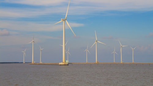The photo depicts Wind energy.