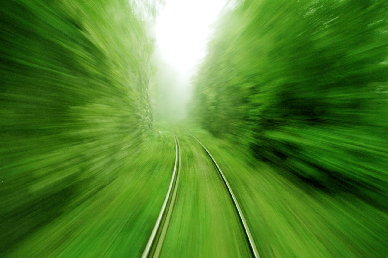 Photo Showing The View From An Express Train On High Speed Shutterstock 57117193